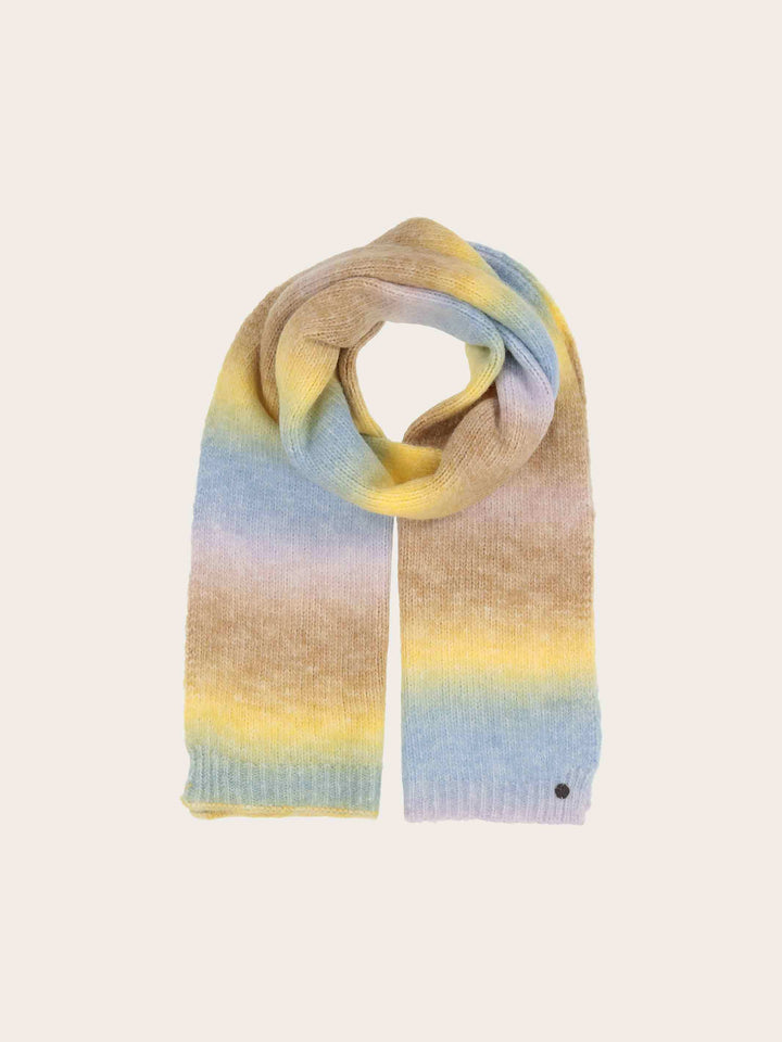 Regenbogen-Strickschal mit Farbverlauf