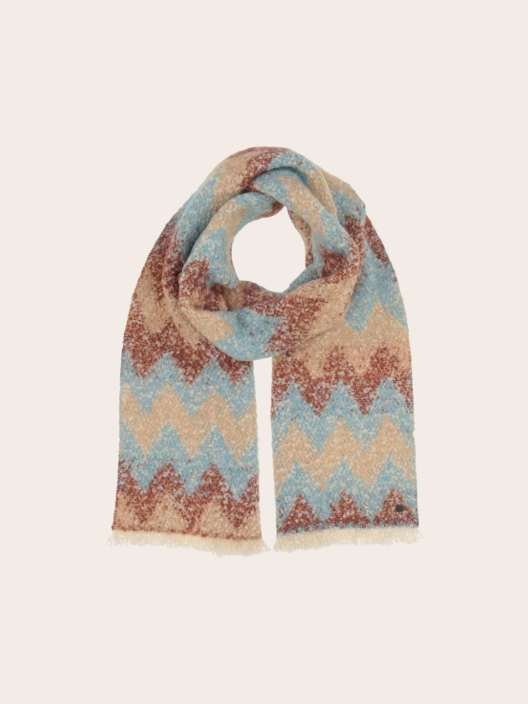 Kuscheliger Schal im Zickzack-Design mit Wollanteil