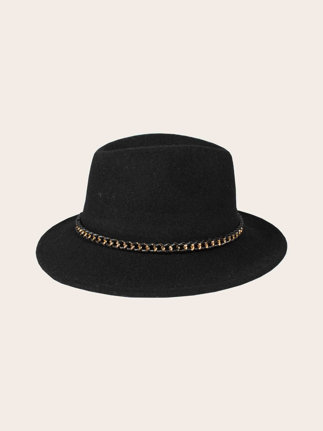 Loevenich Fedora aus Wollmischung mit Kettenbandbesatz