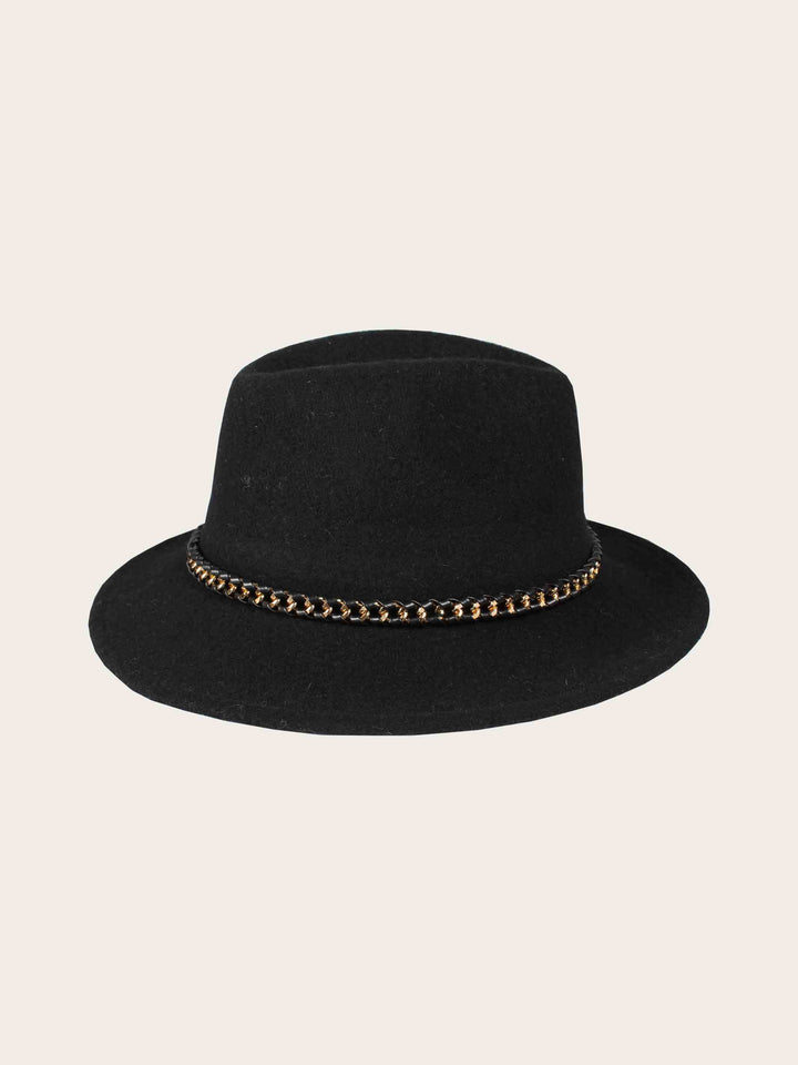 Loevenich Fedora aus Wollmischung mit Kettenbandbesatz