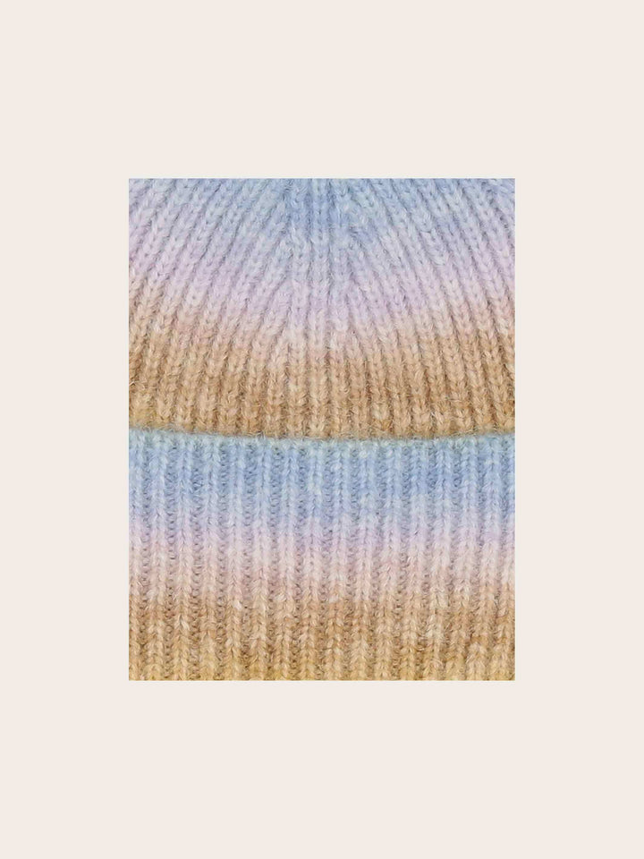 Regenbogen-Strickmütze mit Farbverlauf