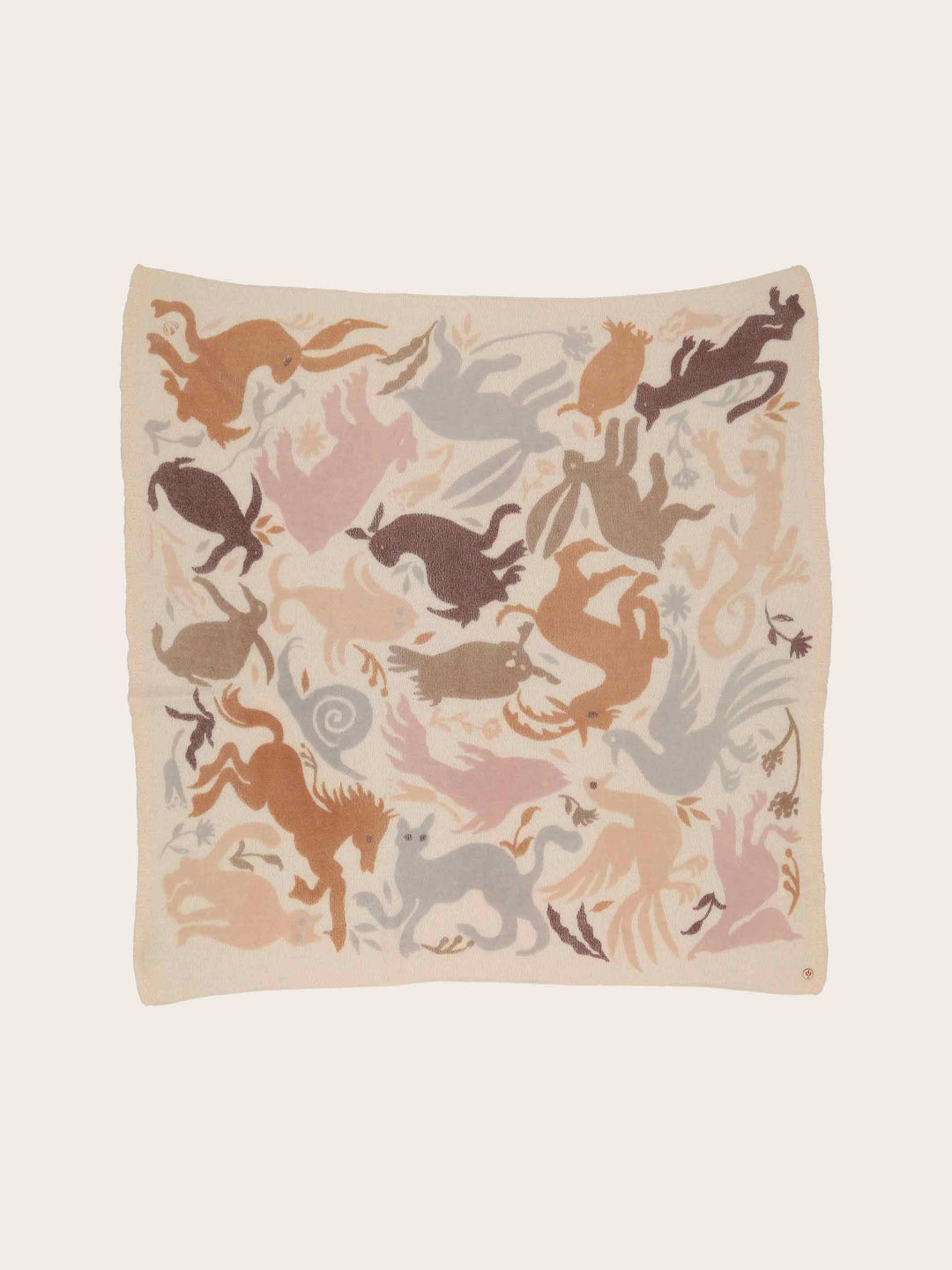 Tuch mit Tier-Motiven aus reiner Wolle