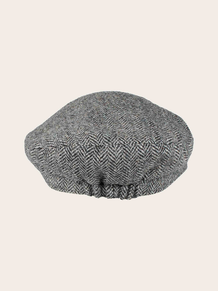 Gefütterte Loevenich Kapitänsmütze aus Wolle mit Fischgrät-Design