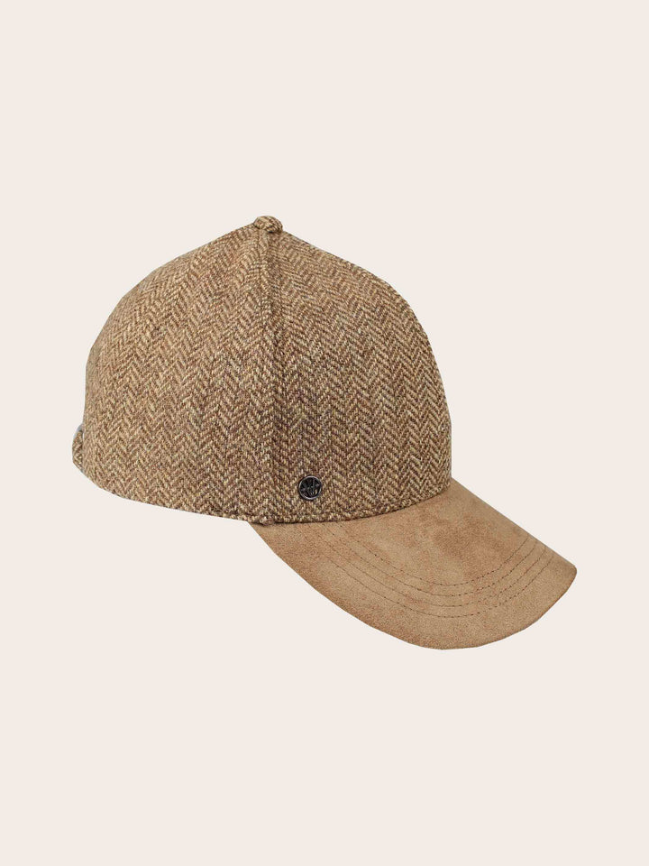 Loevenich Baseballkappe aus Wolle mit Fischgrät-Design und Kunstlederschirm