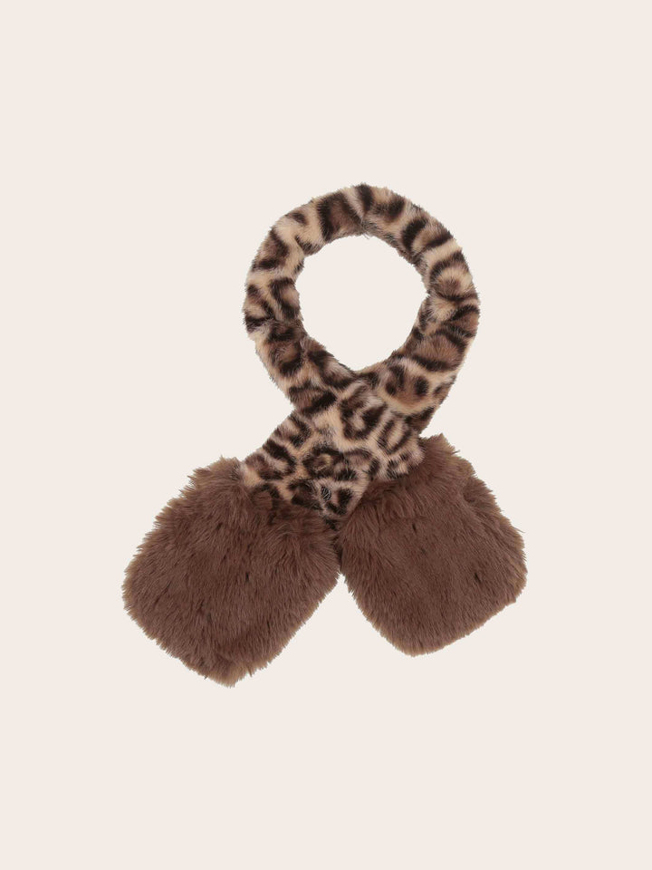Weicher Loevenich Schal aus Kunstfell mit Leoparden-Muster