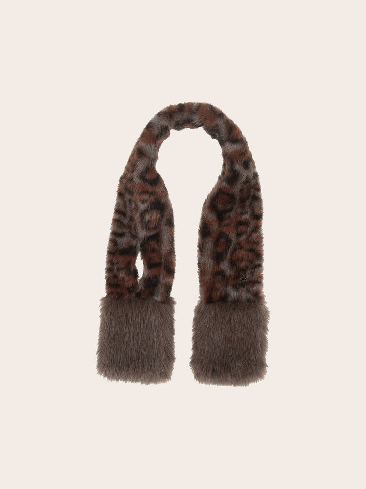 Weicher Loevenich Schal aus Kunstfell mit Leoparden-Muster