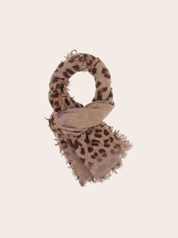 Stola mit Animal-Print aus reiner Wolle