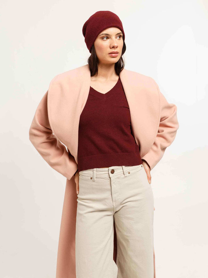 Loevenich Beanie aus Wolle mit gefaltetem Rücken