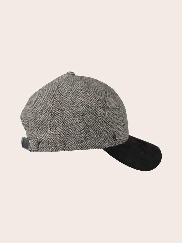 Loevenich Baseballkappe aus Wolle mit Fischgrät-Design und Kunstlederschirm