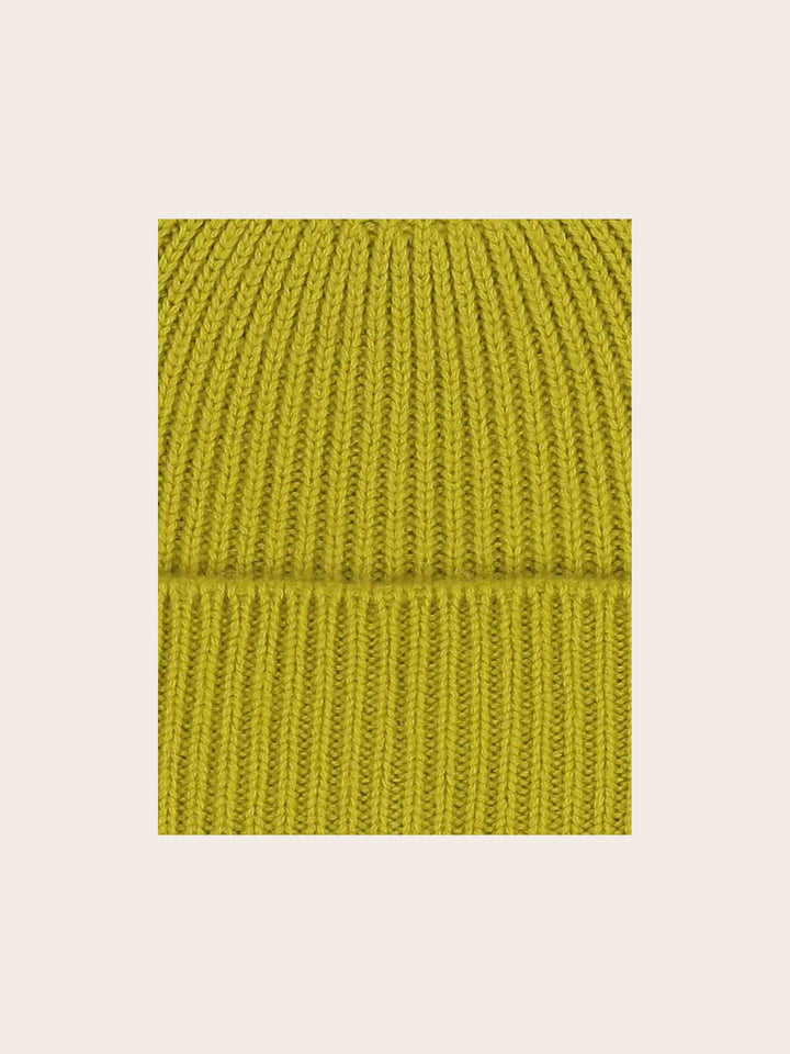 Grobstrick-Mütze mit breiter Krempe aus reiner Wolle