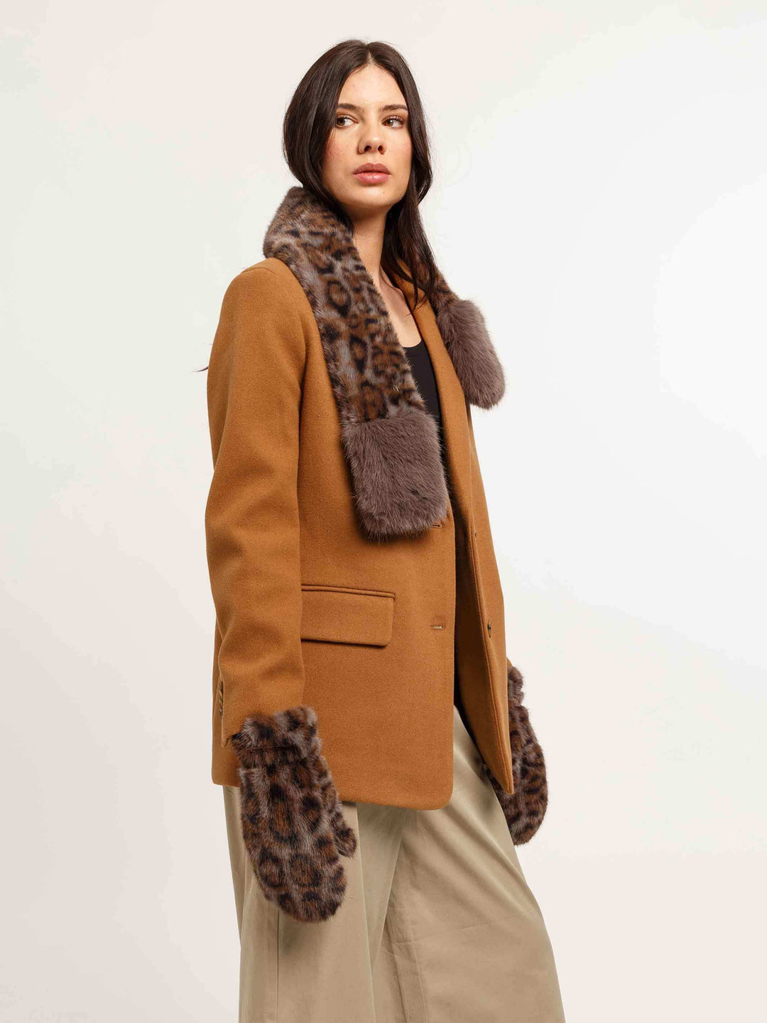 Weiche Loevenich Handschuhe aus Kunstfell mit Leoparden-Muster