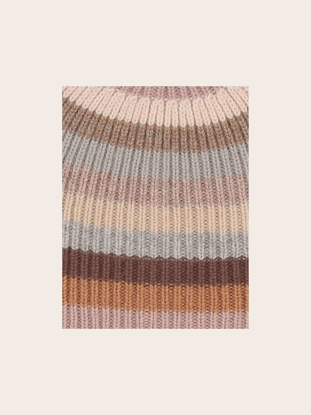 Gestreifte Strickmütze aus reiner Wolle