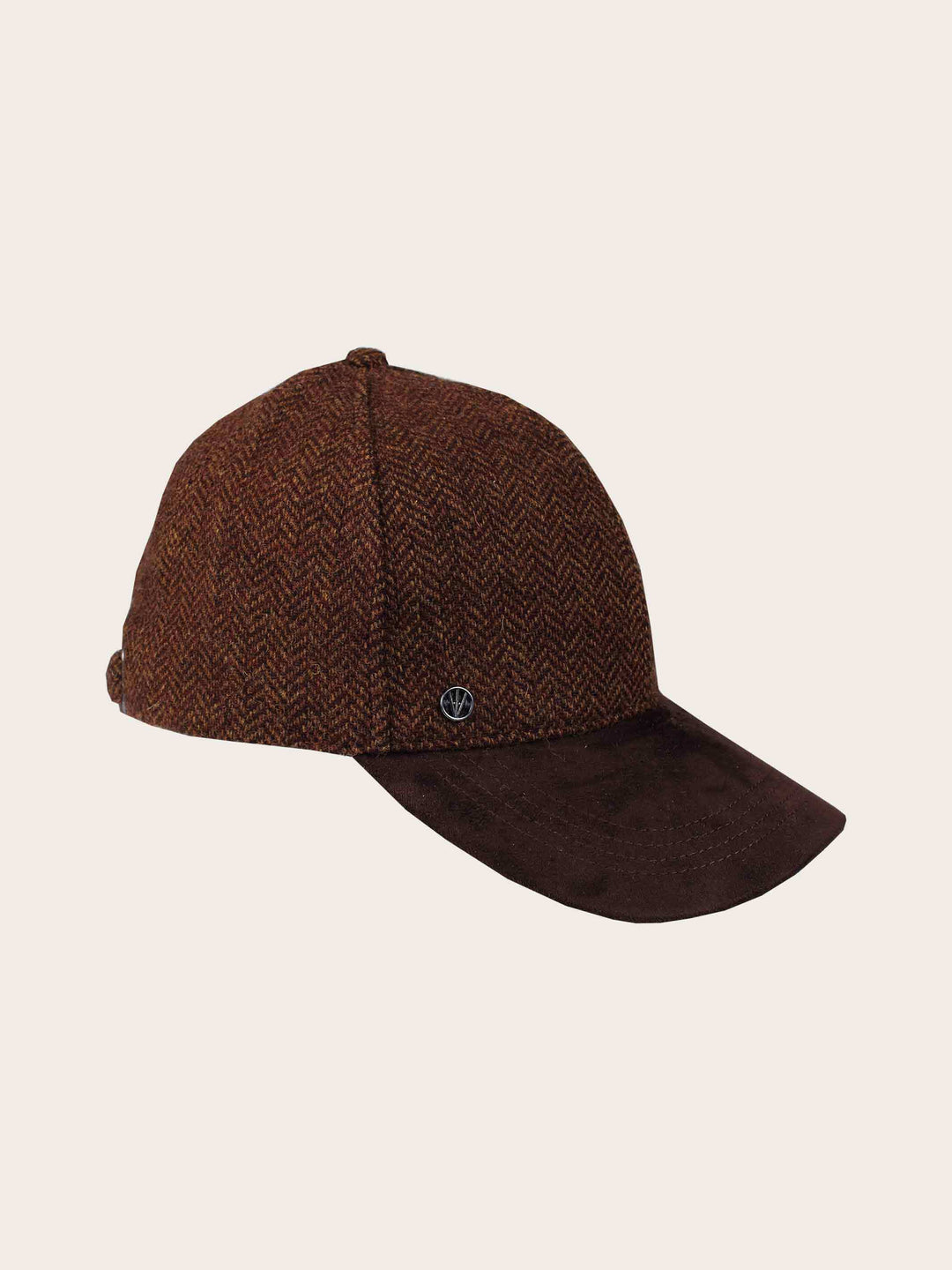 Loevenich Baseballkappe aus Wolle mit Fischgrät-Design und Kunstlederschirm