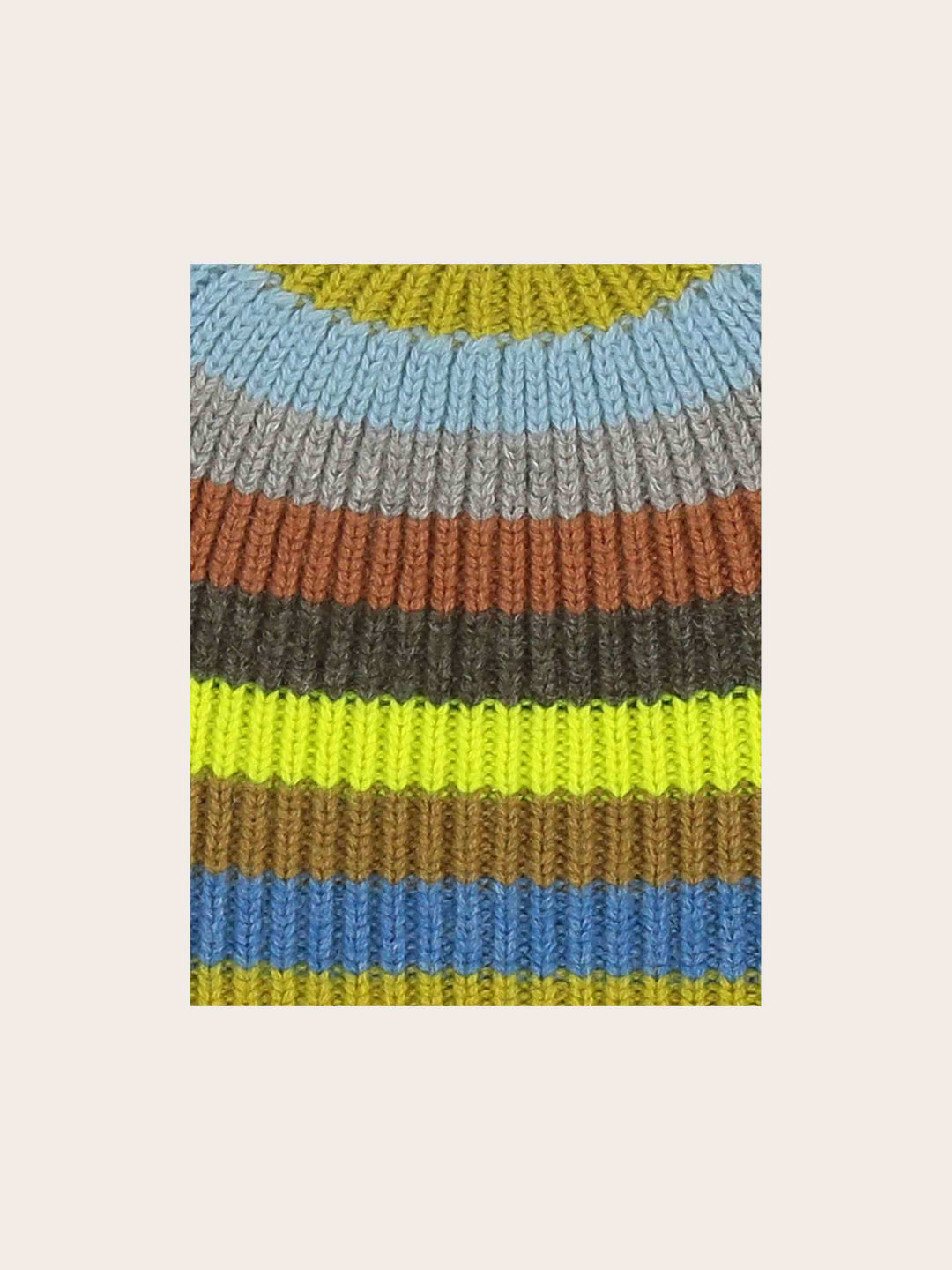 Gestreifte Strickmütze aus reiner Wolle