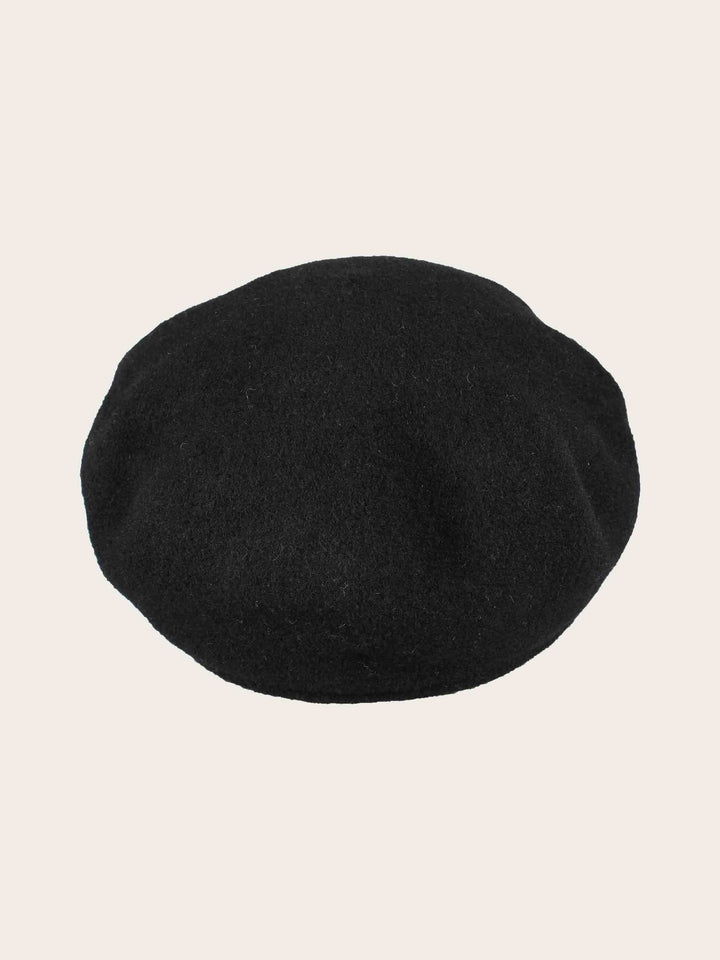 Einfarbige Loevenich Baker Boy Kappe aus reiner Wolle