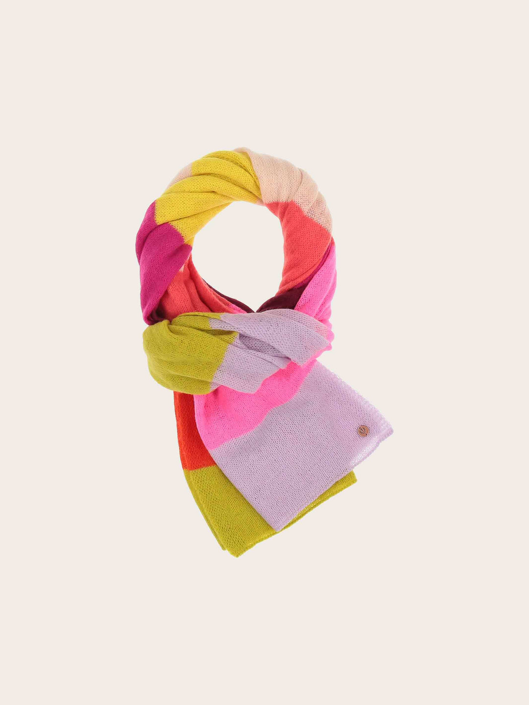 Gestreifter Strickschal aus reiner Wolle