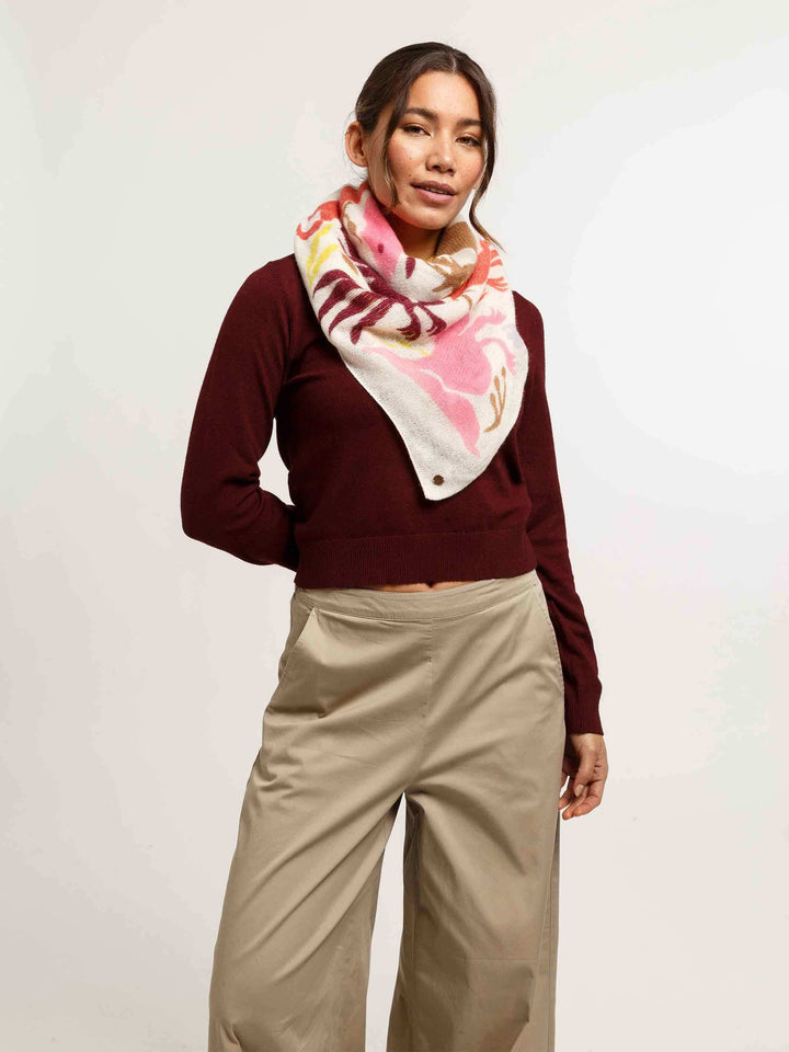 Tuch mit Tier-Motiven aus reiner Wolle