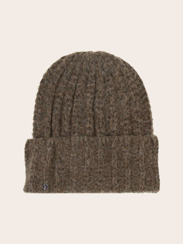 Gestrickte Loevenich Beanie mit Rippenmuster