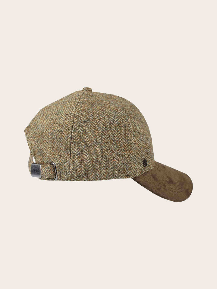 Loevenich Baseballkappe aus Wolle mit Fischgrät-Design und Kunstlederschirm