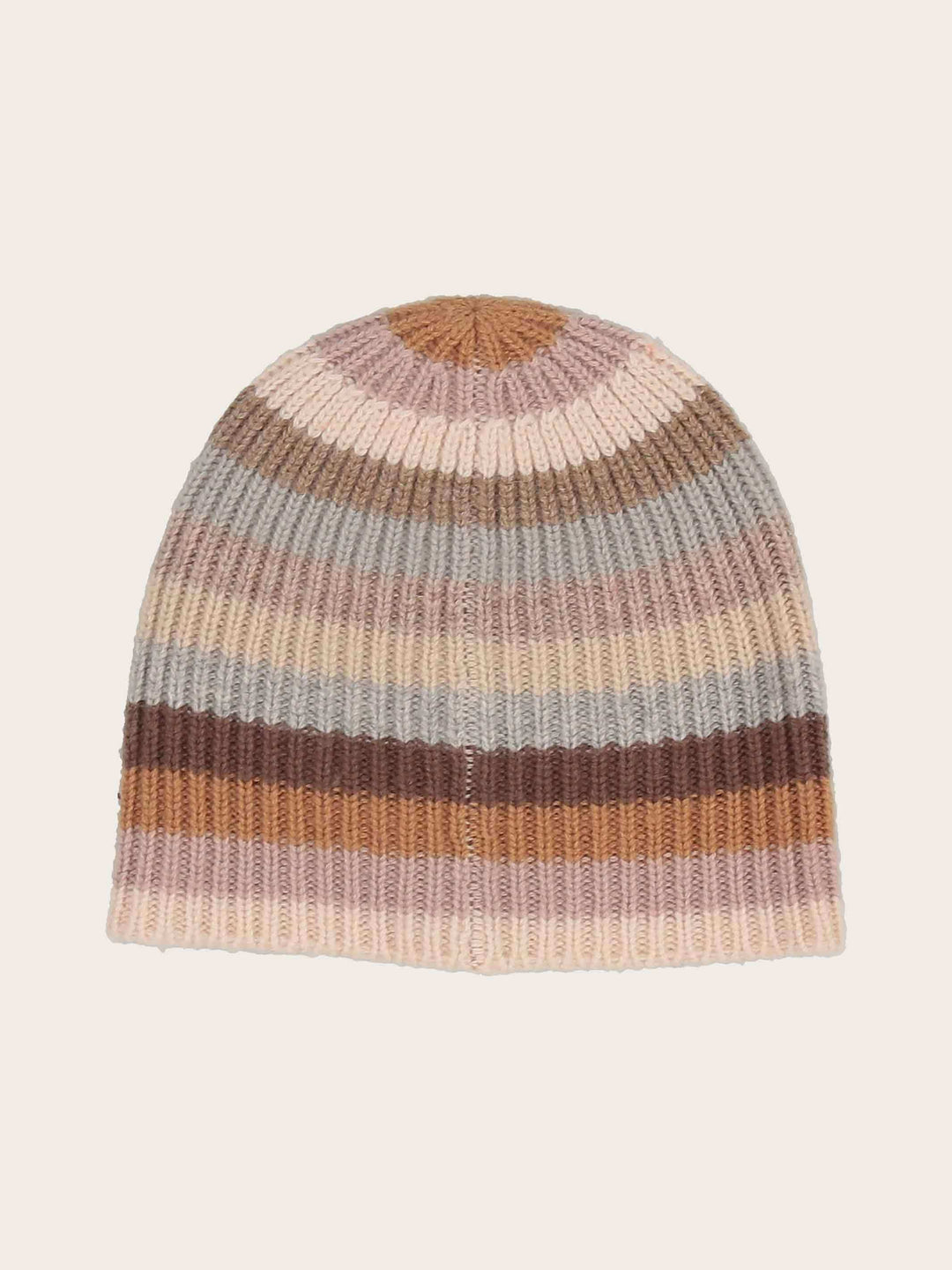 Gestreifte Strickmütze aus reiner Wolle