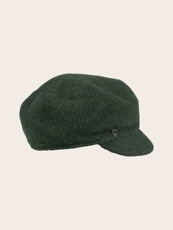 Einfarbige Loevenich Baker Boy Kappe aus reiner Wolle