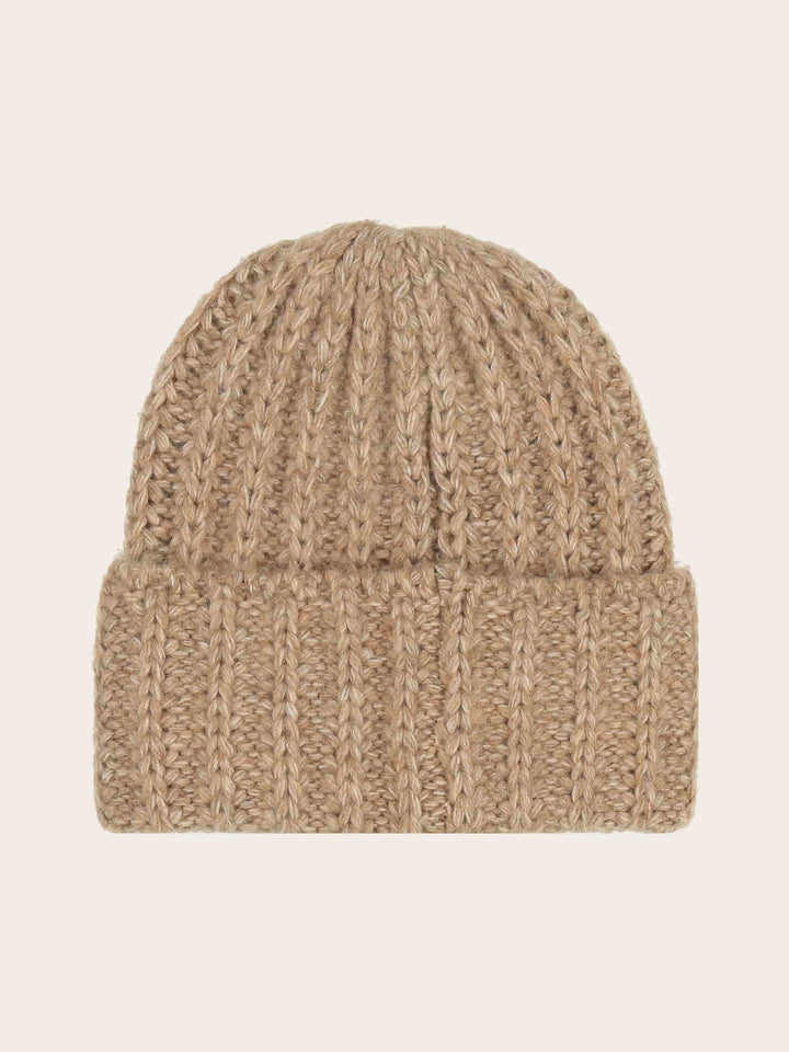 Gestrickte Loevenich Beanie mit Rippenmuster