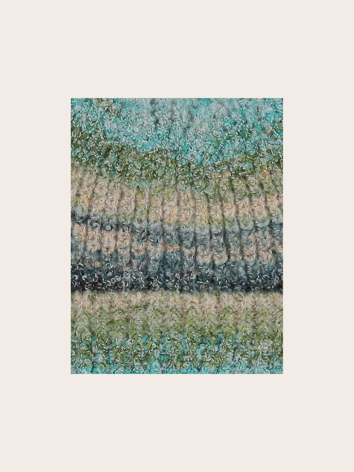 Elastische Loevenich Beanie mit buntem Strickmuster