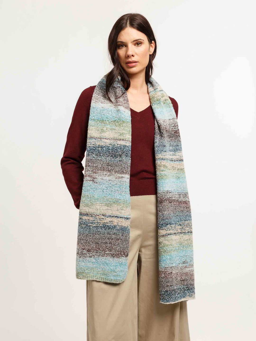Loevenich Schal mit buntem Strickmuster