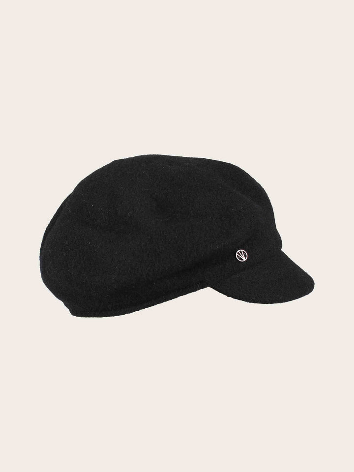 Einfarbige Loevenich Baker Boy Kappe aus reiner Wolle