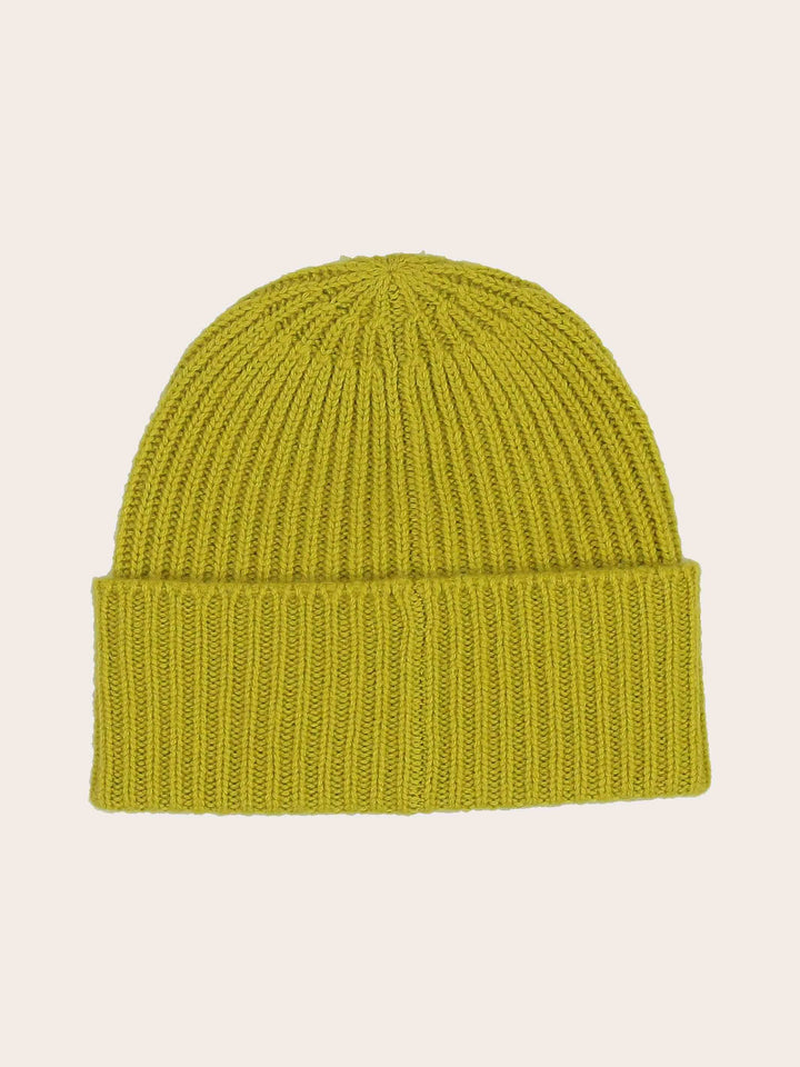 Grobstrick-Mütze mit breiter Krempe aus reiner Wolle