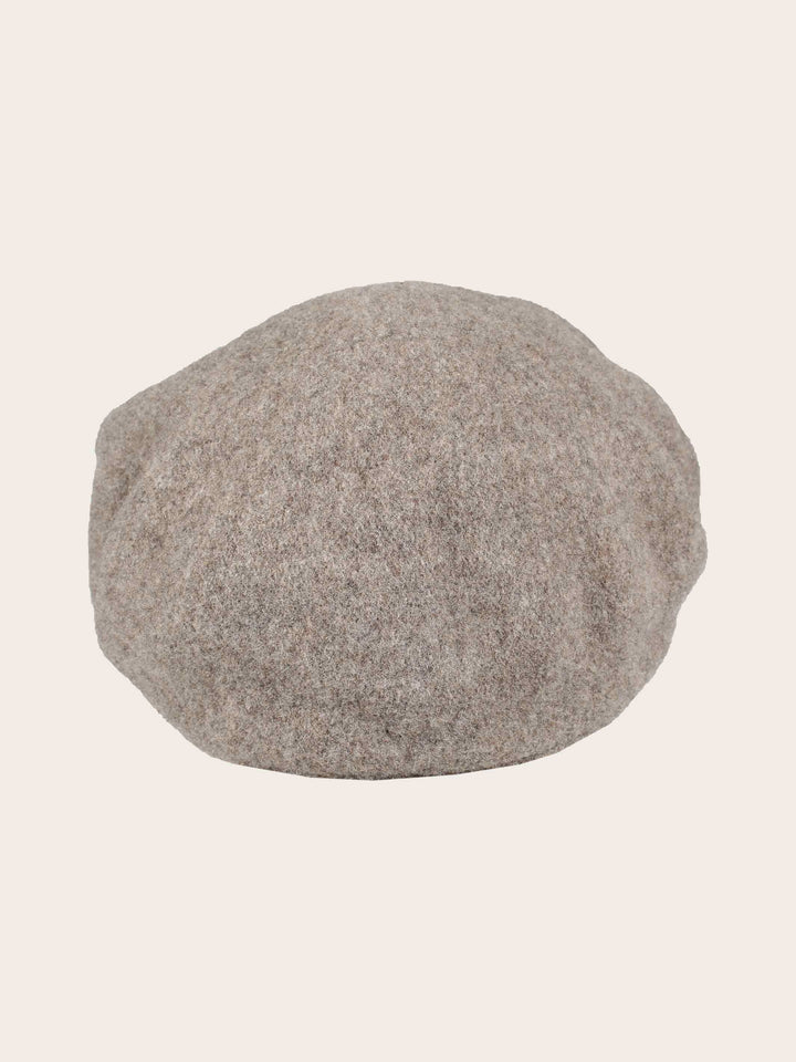 Einfarbige Loevenich Baker Boy Kappe aus reiner Wolle