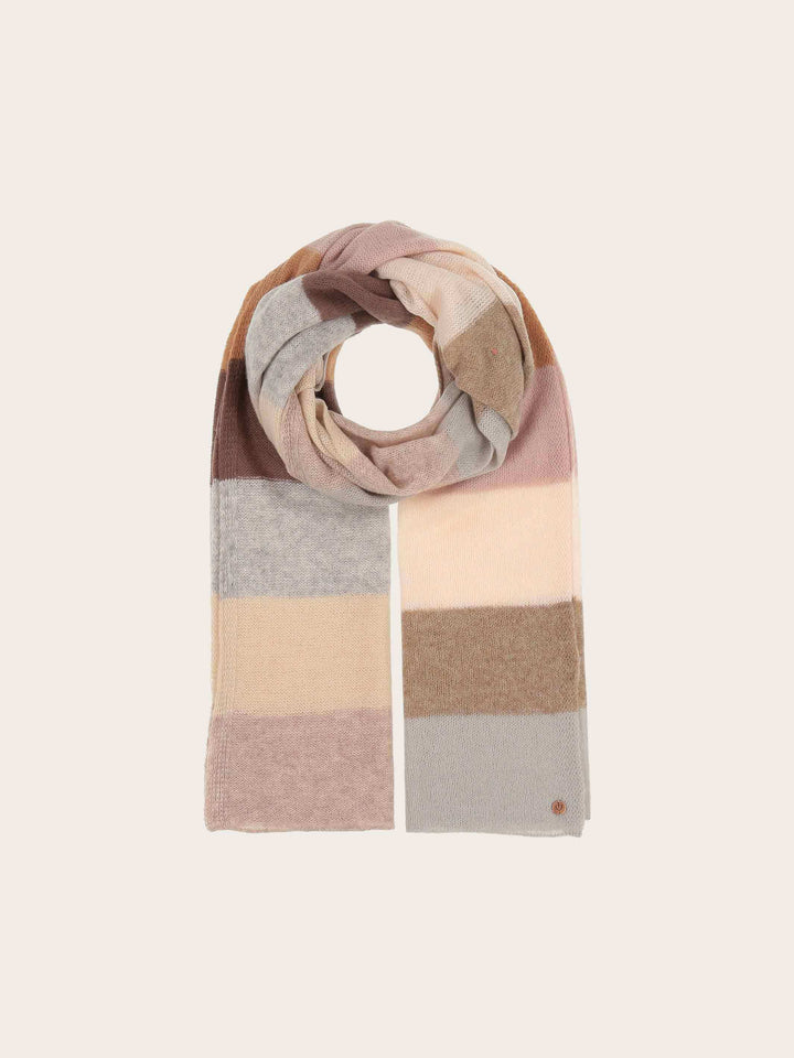 Gestreifter Strickschal aus reiner Wolle