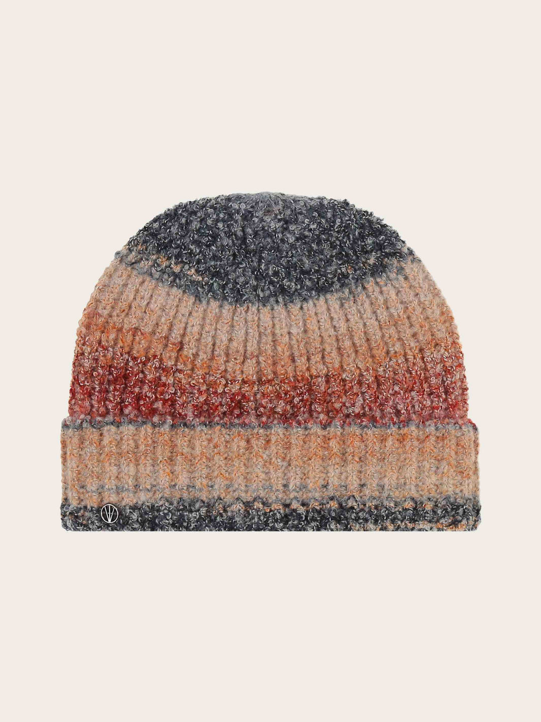 Elastische Loevenich Beanie mit buntem Strickmuster