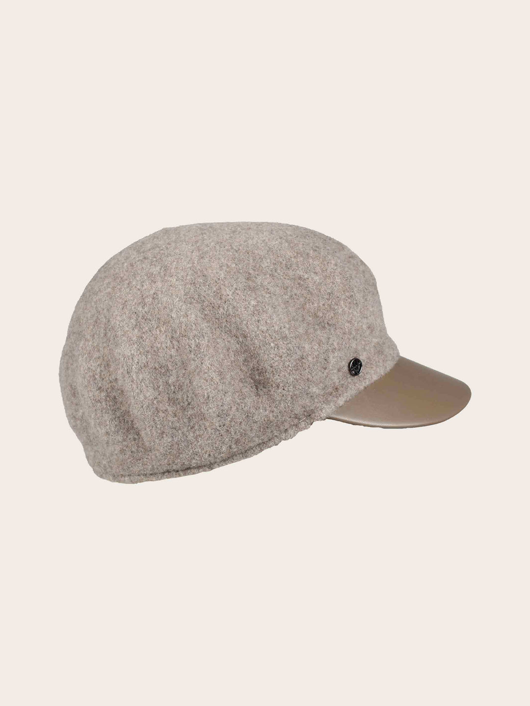 Loevenich Ballonmütze aus Wolle mit Schirm aus Lederimitat