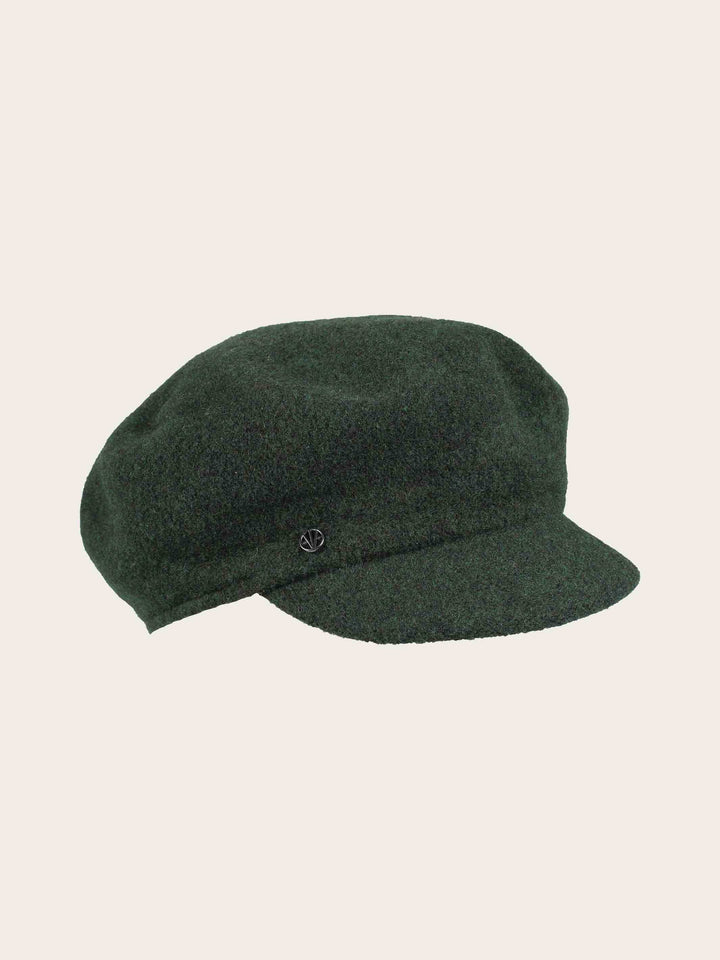 Einfarbige Loevenich Baker Boy Kappe aus reiner Wolle