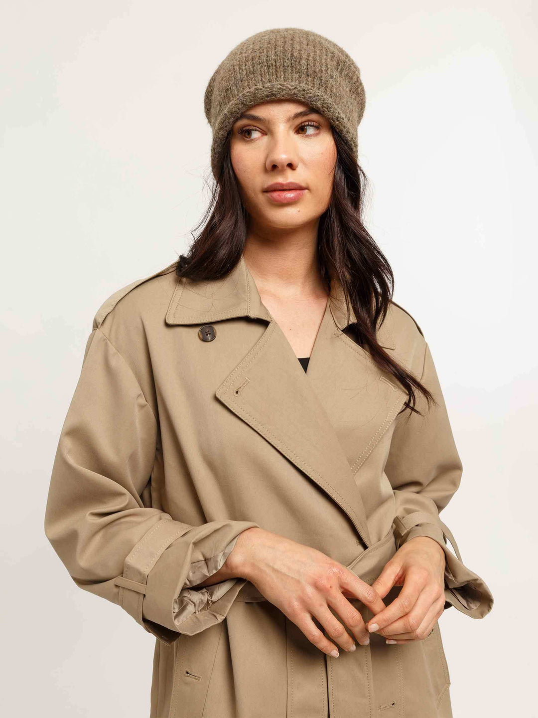 Gestrickte Loevenich Beanie mit hochgerolltem Rand