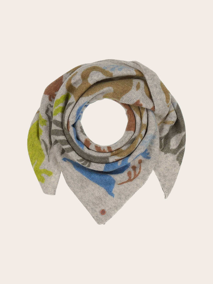 Tuch mit Tier-Motiven aus reiner Wolle