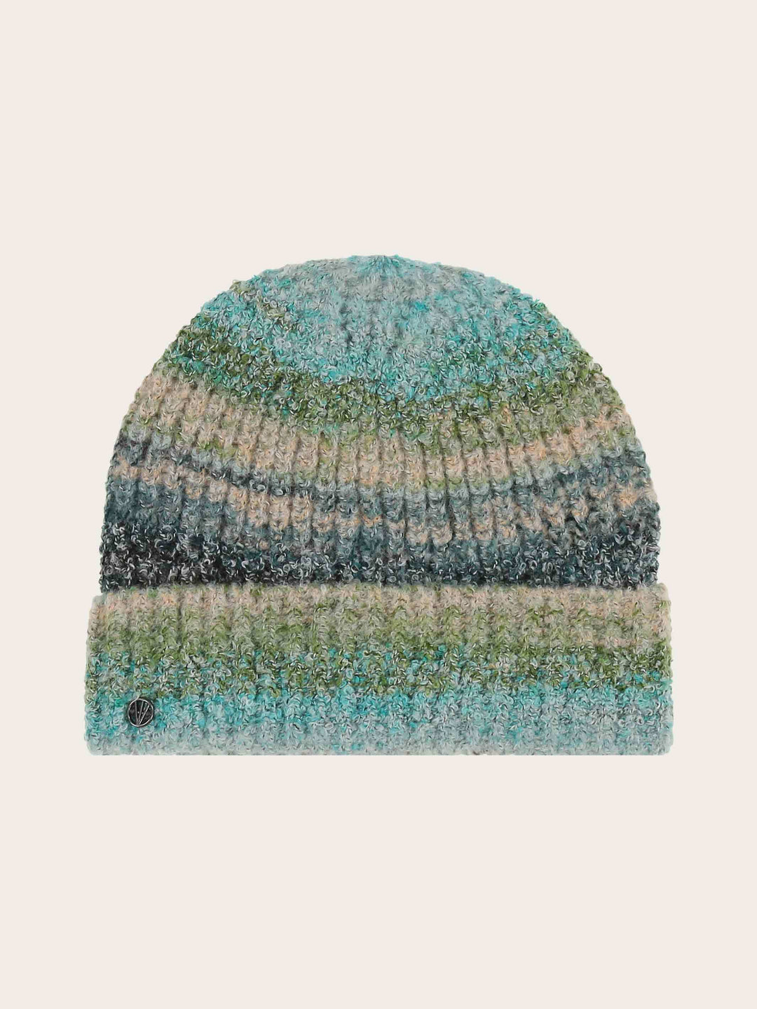 Elastische Loevenich Beanie mit buntem Strickmuster
