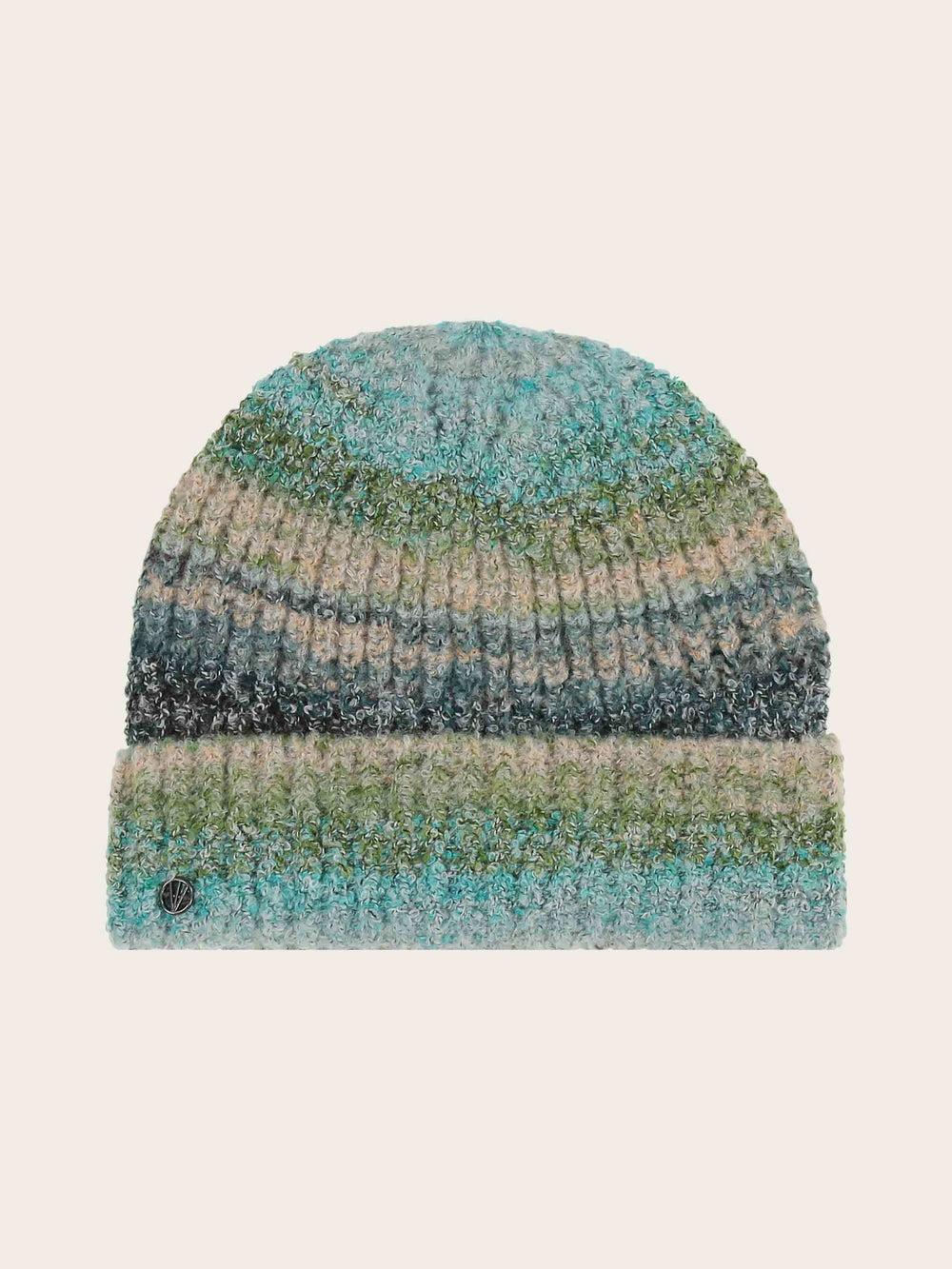 Elastische Loevenich Beanie mit buntem Strickmuster