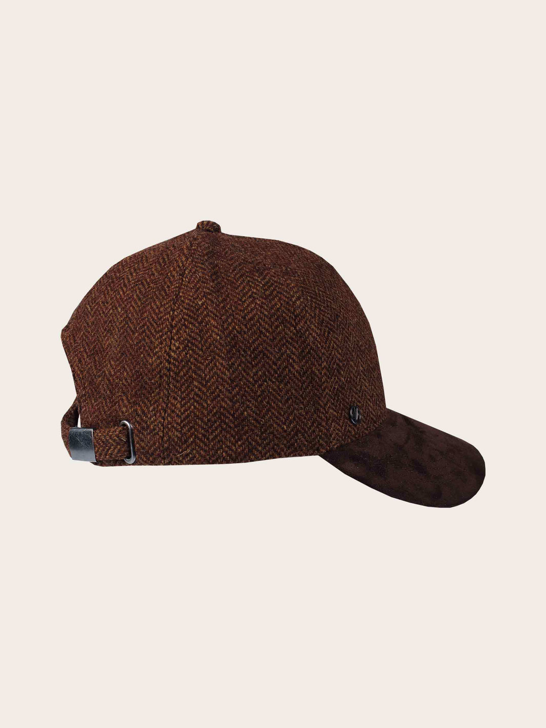 Loevenich Baseballkappe aus Wolle mit Fischgrät-Design und Kunstlederschirm