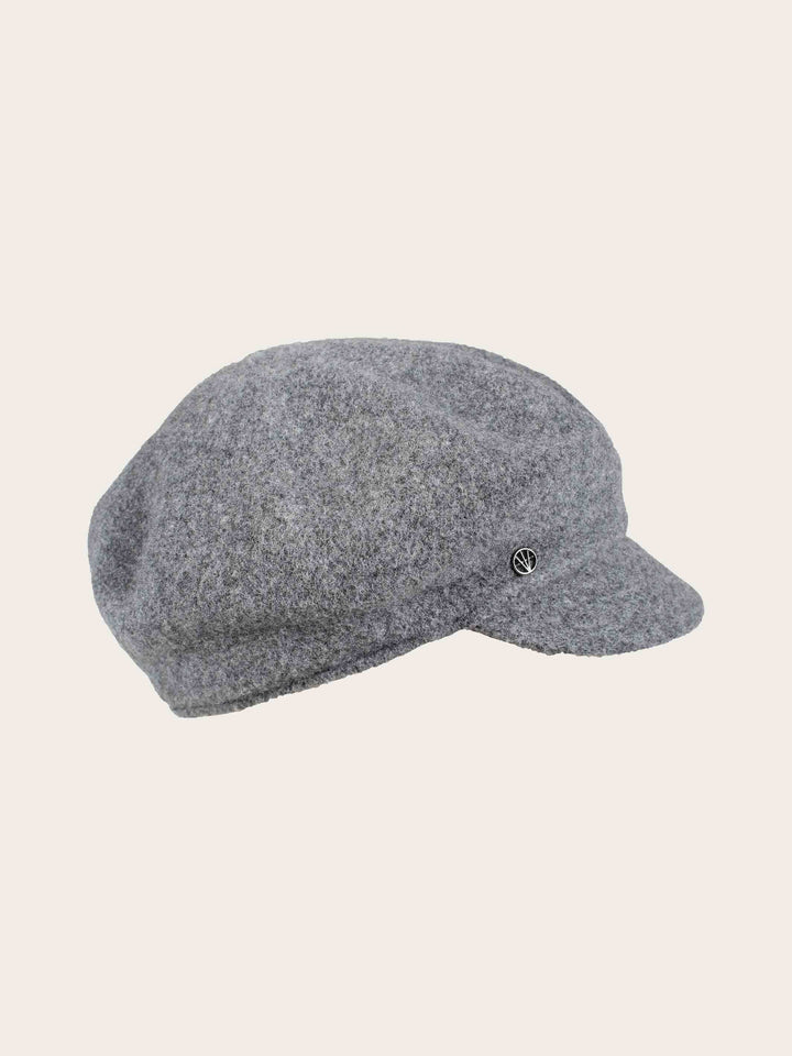 Einfarbige Loevenich Baker Boy Kappe aus reiner Wolle