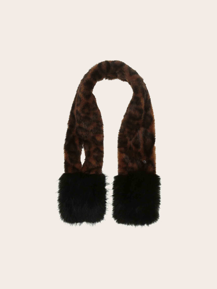 Weicher Loevenich Schal aus Kunstfell mit Leoparden-Muster
