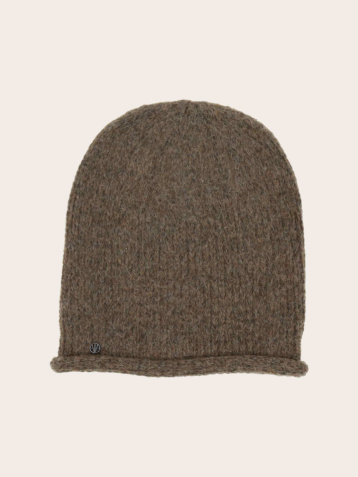 Gestrickte Loevenich Beanie mit hochgerolltem Rand