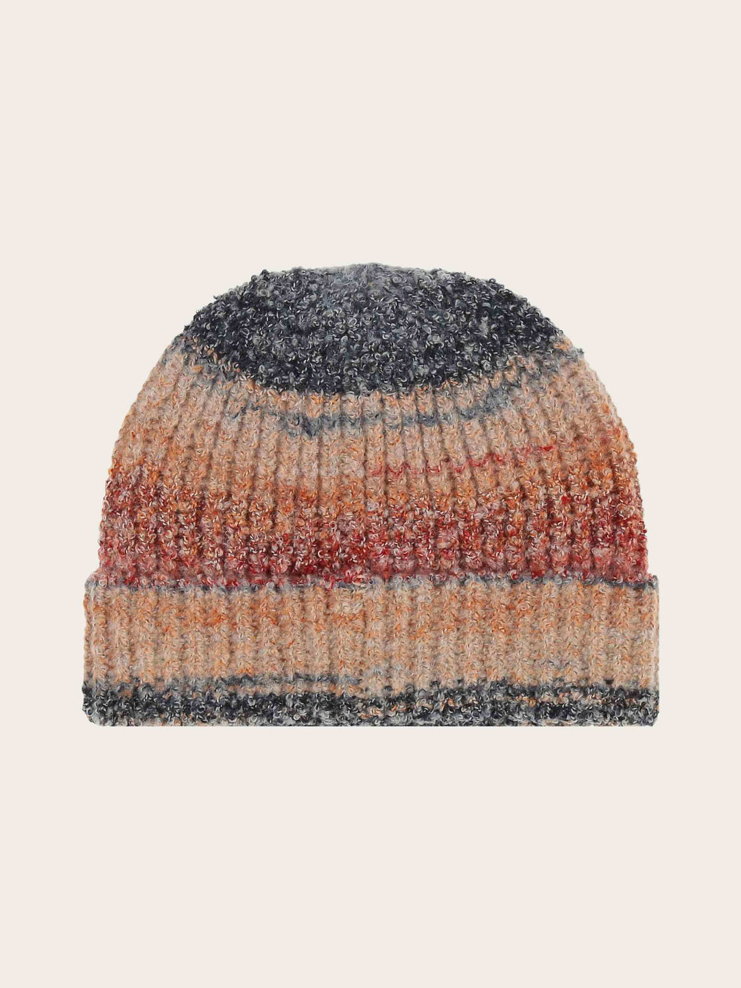 Elastische Loevenich Beanie mit buntem Strickmuster