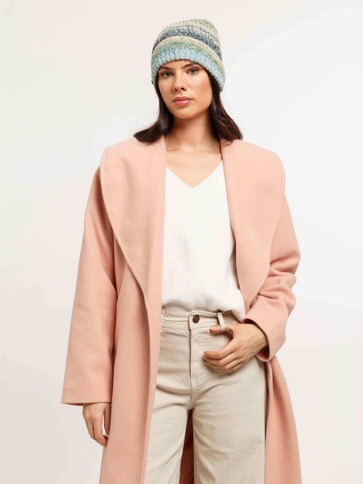 Elastische Loevenich Beanie mit buntem Strickmuster