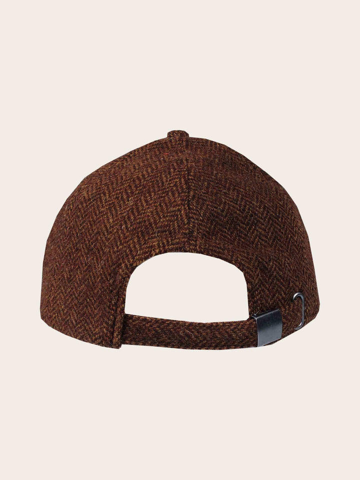 Loevenich Baseballkappe aus Wolle mit Fischgrät-Design und Kunstlederschirm