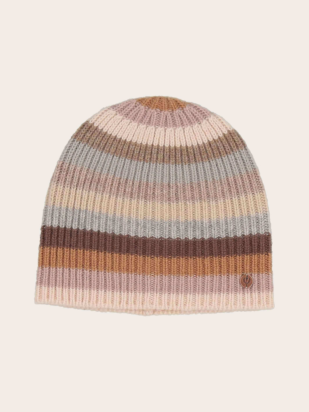 Gestreifte Strickmütze aus reiner Wolle