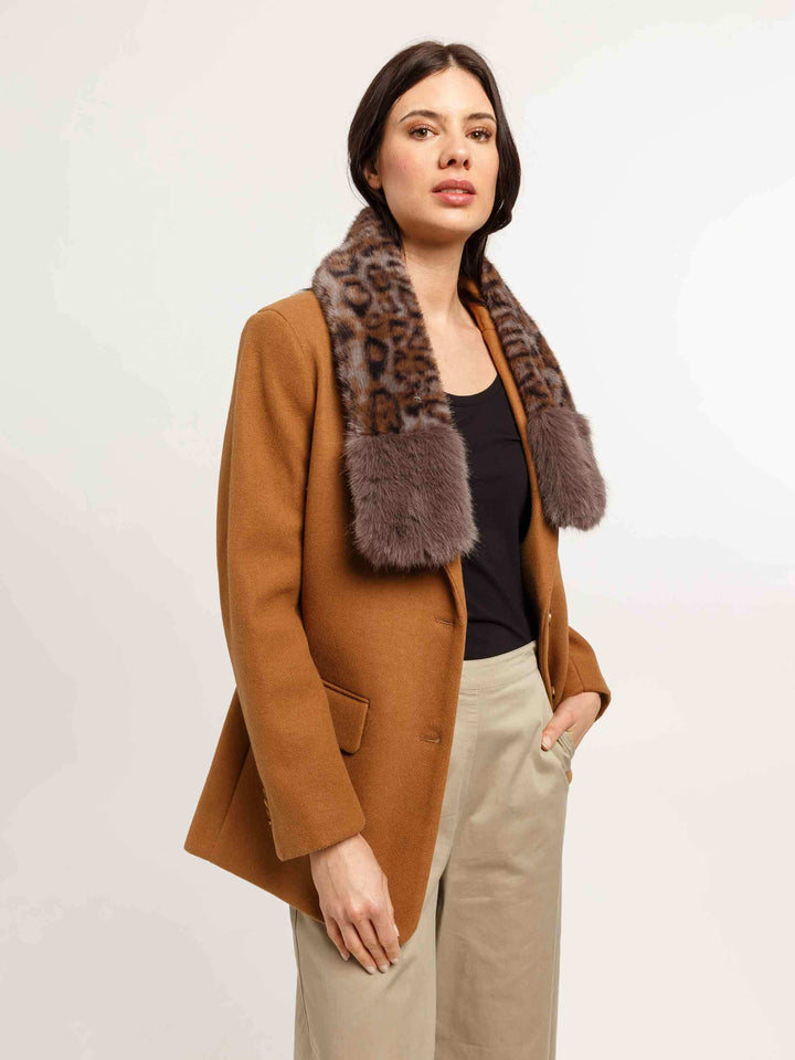 Weicher Loevenich Schal aus Kunstfell mit Leoparden-Muster