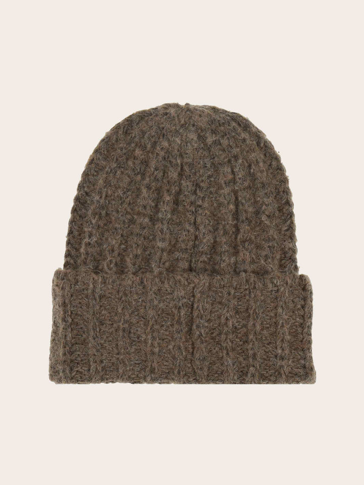 Gestrickte Loevenich Beanie mit Rippenmuster