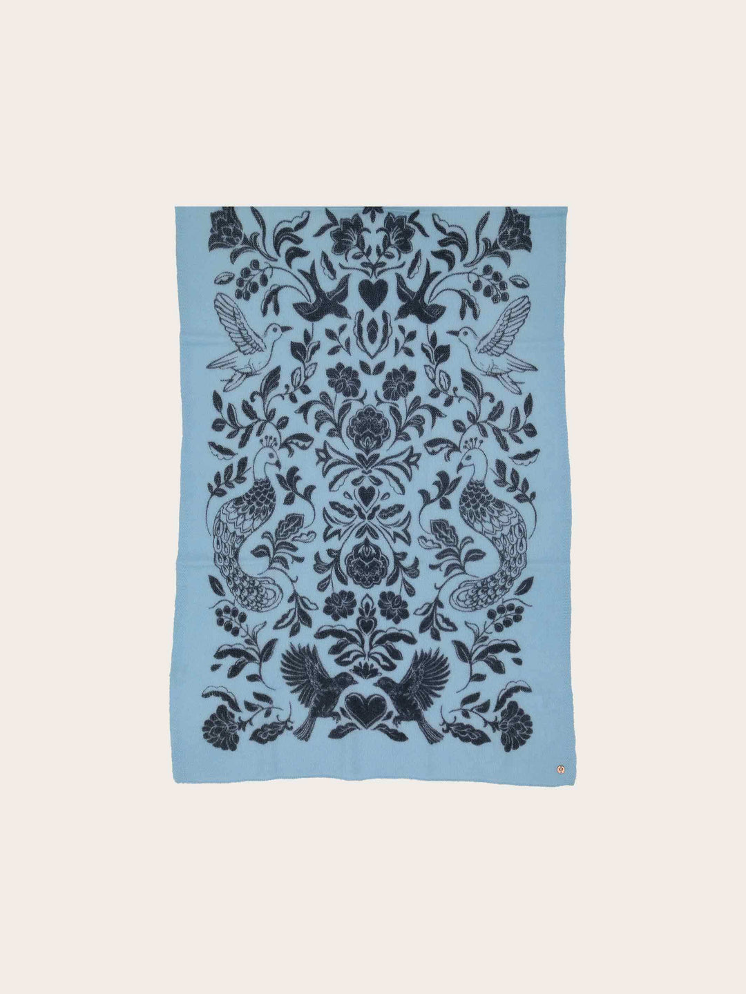 Strick-Stola mit Tier- und Pflanzen-Motiv aus reiner Wolle